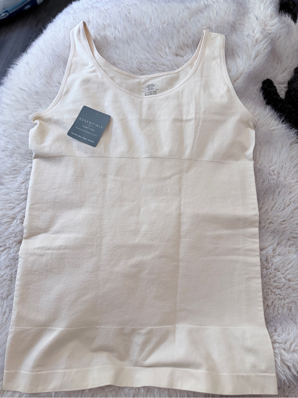 Essentials Cream Scoop Neck Tank